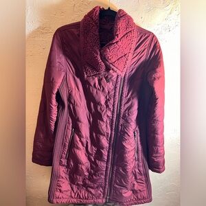 Prana Burgundy Puffer Coat Jacket M